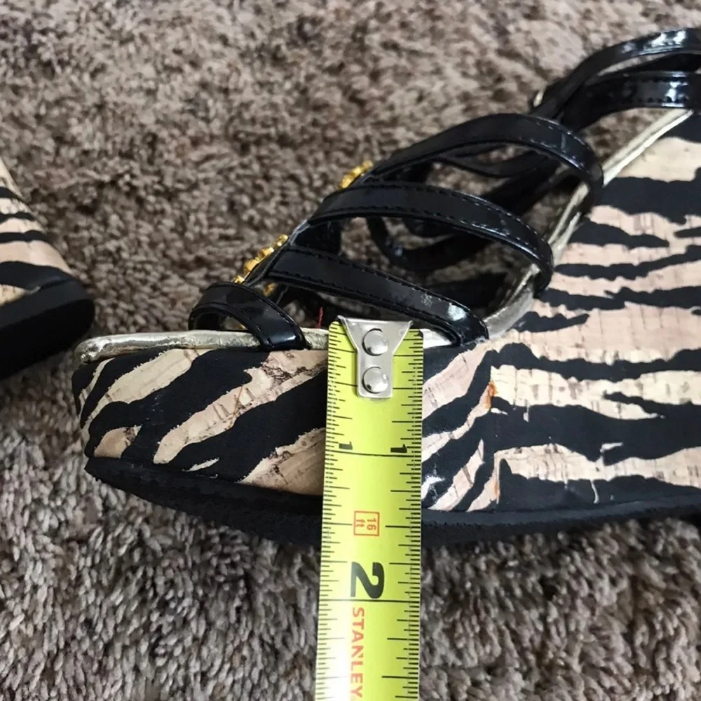 Charles Albert Black Strappy Wedge Sandals - Picture 8 of 8
